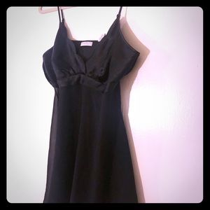 Vintage black scallop detail sheer slip dress